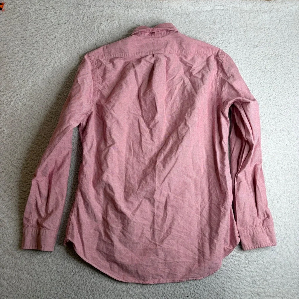 Polo Ralph Lauren Mens Custom Fit Oxford Shirt Red Pink Cotton Medium LS